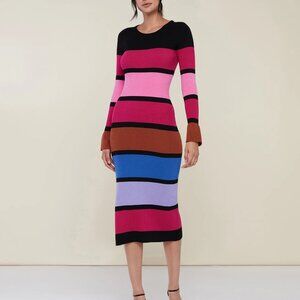 NWT Colorblock Knit Midi Dress